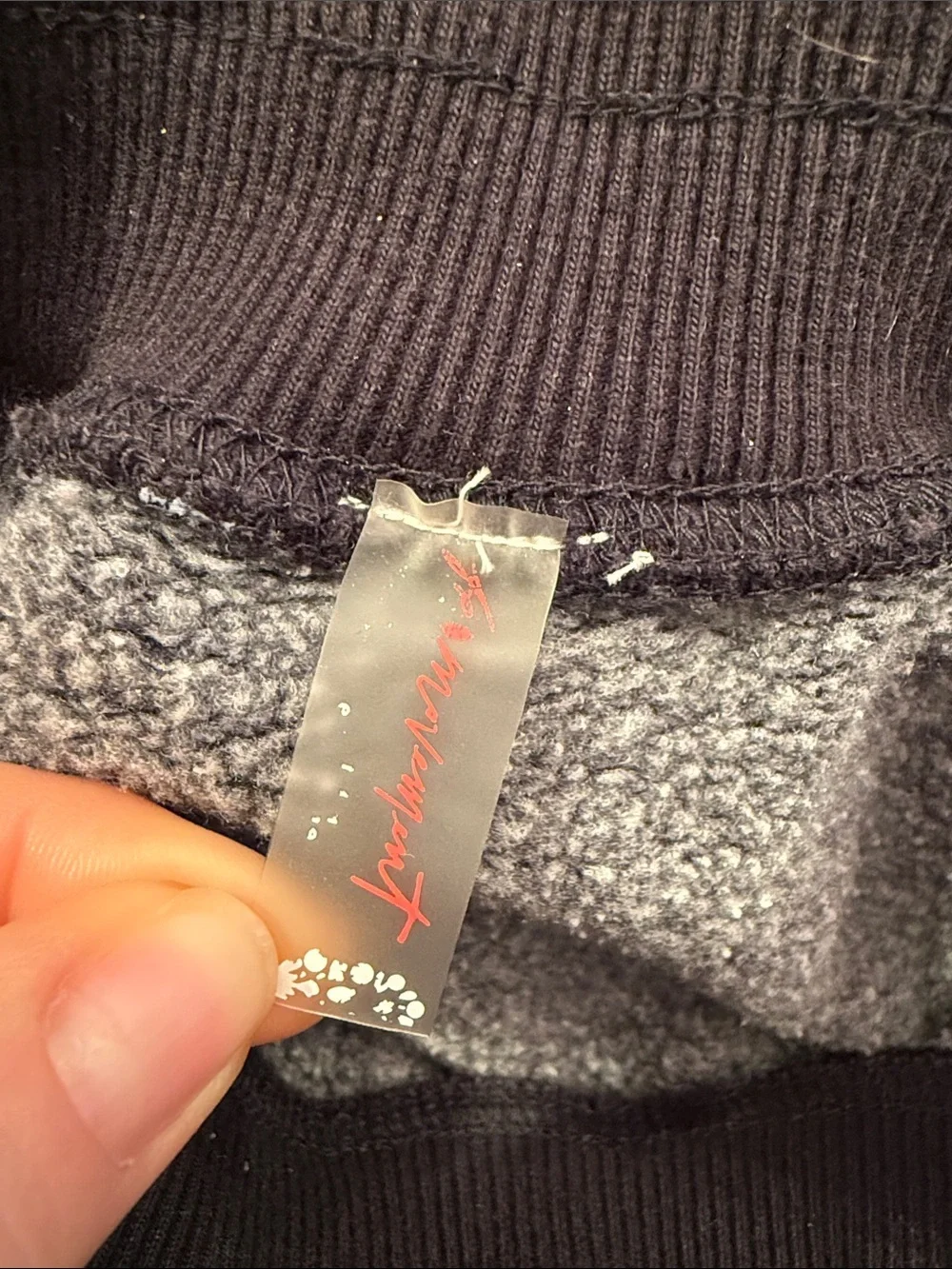 Free People Crewneck Sweater with Colorblock Sleeve Stripes